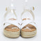 Womens Office Sassy Cross Strap Espadrille Flatform White Leather