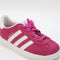 Kids adidas Gazelle 2 Infant Trainers Semi Lucid Fuchsia Cloud White Gold Metallic Uk Size 7 Infant