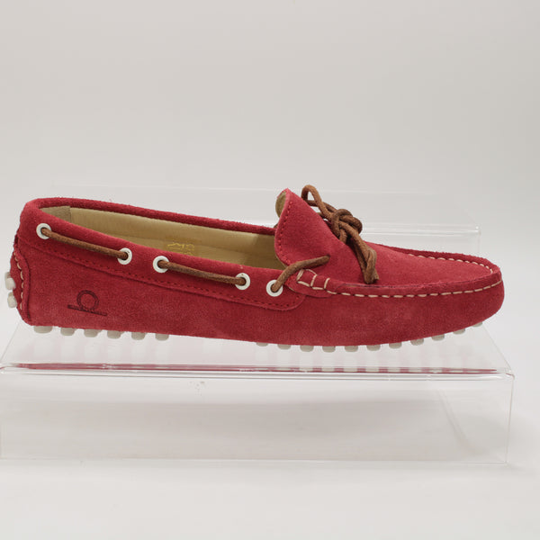 Womens Chatham Aria Red Suede Driving Moccasins Uk Size 4