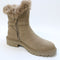 Womens Earth Addict Akka Fur Cuff Ankle Boots Taupe Uk Size 5