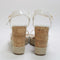 Womens Office Heated Cork Wedge Espadrille White