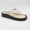 Womens ALOHAS Overcast Leather Toe Post Sandals Ivory UK Size 4