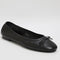 Womens Office Frazzle Leather Ballerinas Black Leather