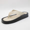 Womens ALOHAS Overcast Leather Toe Post Sandals Ivory UK Size 4