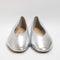 Womens Office Follie  High Vamp Ballerina Silver