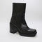 Womens Office Anthem Chunky Platform Block Ankle Boots New Black Leather
