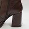 Womens Office Apply Covered Platform Block Heel Ankle Boots Brown Leather