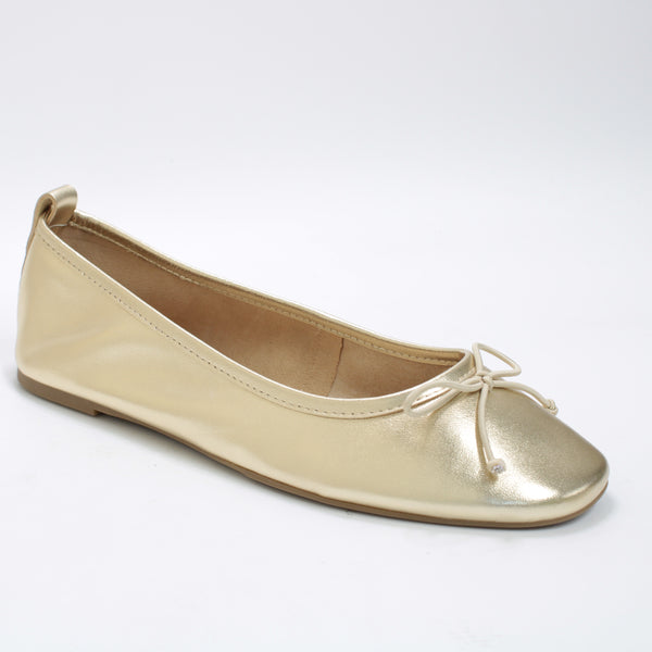 Womens Office Feared Bow Ballet Gold Leather