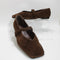 Womens ALOHAS Lautan Ballet Flats Chocolate Brown Suede