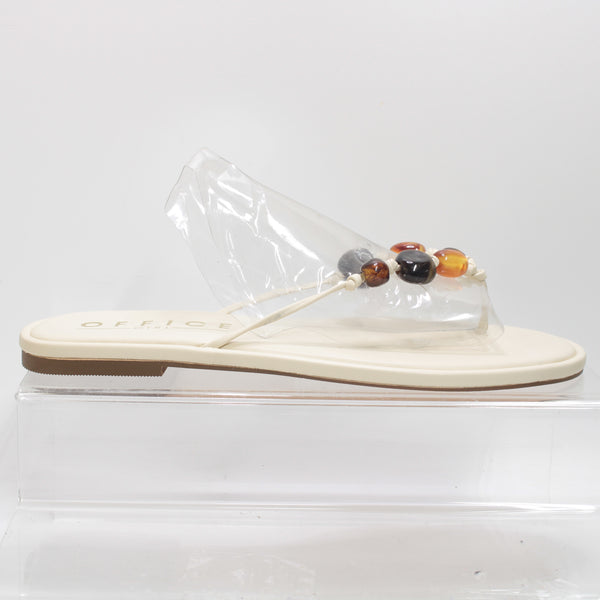 Womens OFFICE Sl Soleil  Beaded Toe Post Sandals White