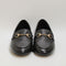 Womens Office Finer  Leather Embossed Loafers Black Leather