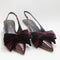 Womens OFFICE Marilyn Velvet Bow Slingback Court Heels Burgundy