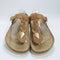 Womens BIRKENSTOCK Gizeh Toe Thong Footbed Sandals Cognac Braided