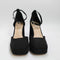 Womens Office Hey Day Two Part Embellished Buckle Platform Black