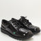 Odd Sizes - Kids Kickers Kick Lo Patent Youth Black Patent - UK Sizes Right 5/Left 4