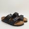 Womens Birkenstock Arizona Two Strap Sandals Black Natural Leather Uk Size 4.5