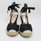 Womens Office Wide Fit: Marmalade Espadrille Wedges Black Canvas