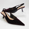 Womens OFFICE Million Slingback Kitten Heels Burgundy Velvet