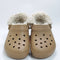 Womens Crocs Classic Fleece Lined Clogs Sepia