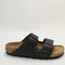 Womens Birkenstock Arizona Two Strap Sandals Black Natural Leather Uk Size 4.5