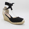 Womens Office Wide Fit: Marmalade Espadrille Wedges Black Canvas