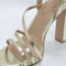 Womens Office Hannah Strappy Heeled Sandals Gold Uk Size 5