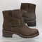 Womens OFFICE Avril Cleat Sole Buckle Boots Brown Nubuck