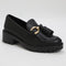 Womens Office Fools Gold Chain Loafers Black