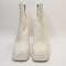 Womens Office Attitude Square Toe Platform Ankle Boots Cream Leather Uk Size 8
