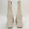 Womens Office Attitude Square Toe Platform Ankle Boots Cream Leather Uk Size 8