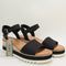 Odd sizes - Womens Toms Diana Wedge Sandal Black Canvas Uk Sizes Right 7/Left 6