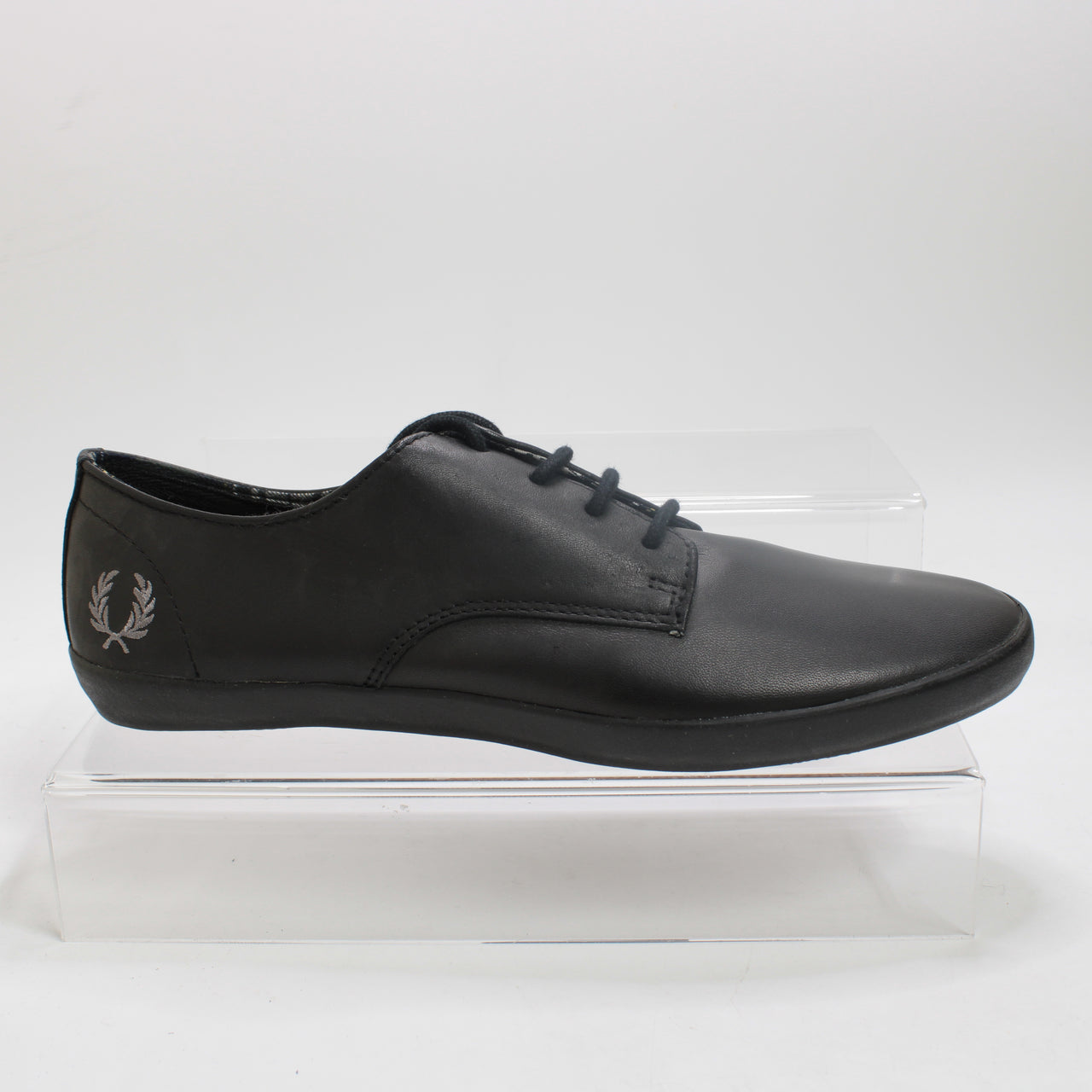 Fred Perry Foxx Leather Plimsolls Black Steel UK Size - 7