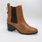 Womens Office Apsect Block Heel Chelsea Boots Tan Leather