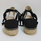 Womens Office Atlas Flat Ankle Tie Sandals Black Canvas