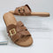 Womens TOMS Sol Sliders Brown Sugar Leather