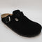 Womens Birkenstock Boston Clogs Black Suede