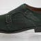 Mens REISS Amalfi Suede Double Monk Strap Shoes Forest Green - UK Size 8