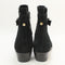 Womens Office Arcade Strap Detail Pointed Toe Ankle Boots Black Suede Uk Size 8