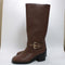 Womens Office Kyra Buckle Strap Biker Knee Boots Tan