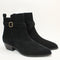 Womens Office Arcade Strap Detail Pointed Toe Ankle Boots Black Suede Uk Size 8