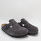 Womens Birkenstock Boston Clogs Velvet Grey Uk Size 5