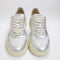 AUTRY Medalist Low Bicolour Sneakers White and Silver Leather - UK Size 5