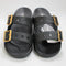 Womens Crocs Saturday Two Strap Sandals Black Metallic