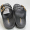 Womens Crocs Saturday Two Strap Sandals Black Metallic