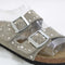 Womens Birkenstock Arizona Two Strap Sandals Taupe Rivet Uk Size 5