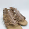Odd Sizes - Womens Blowfish Malibu Bloomy Weave Sandals Dark Cashew Dyecut - UK Sizes Right 7/Left 6