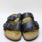 Womens Birkenstock Arizona Two Strap Sandals Black Natural Leather Uk Size 5.5