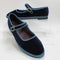 Womens Flabelus Mary Janes Navy Blue Velvet