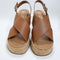 Womens Office Mojito Cross Over Cork Wedge Heels Tan Uk Size 8