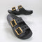 Womens Crocs Saturday Two Strap Sandals Black Metallic